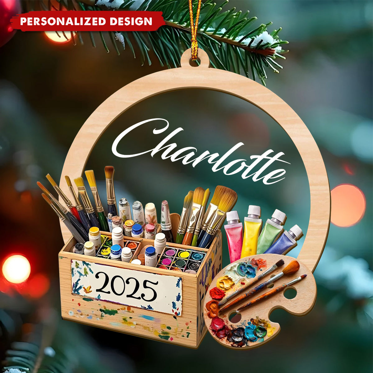 Personalized Custom Name Artist Ornament, Art Lover Gift