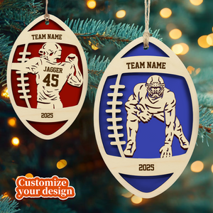 Personalized Football Player Christmas Ornament, Gift For Football Lovers