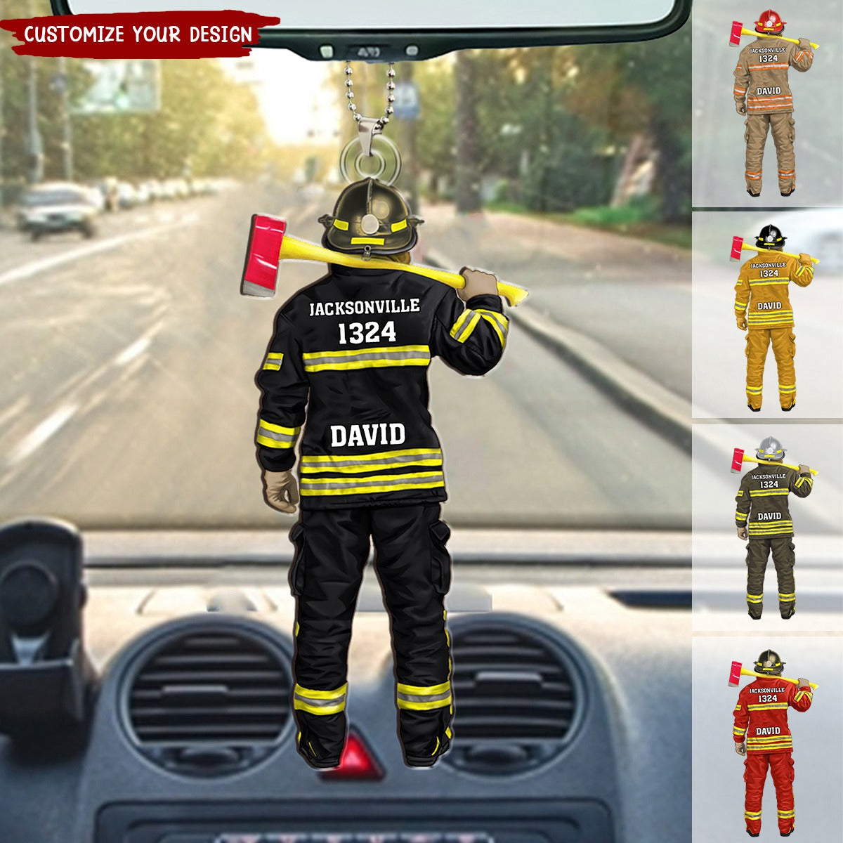 Firefighter Uniform - Gift For Firefighters - Personalized Acrylic Ornament