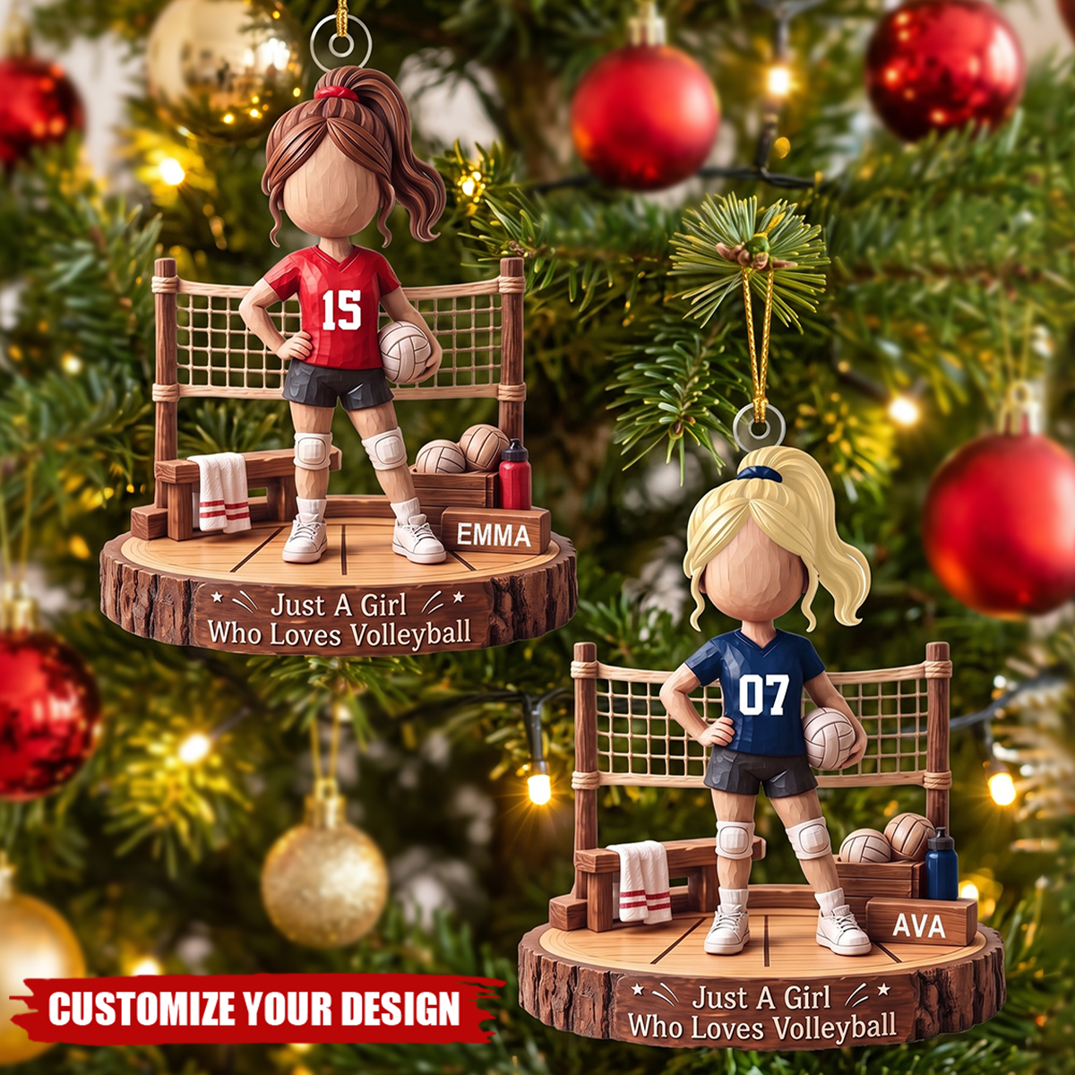 Personalized Volleyball Player Christmas Ornament-Volleyball Player Gift