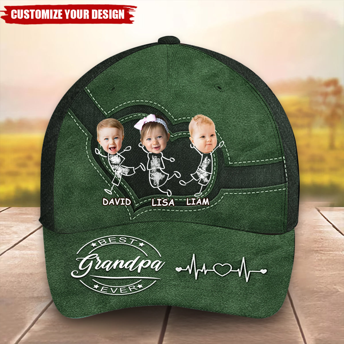 Best Dad Ever - Personalized Photo And Name Classic Cap