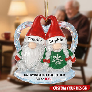 Christmas Couple 3D Crystal Effect - Personalized Acrylic Ornament