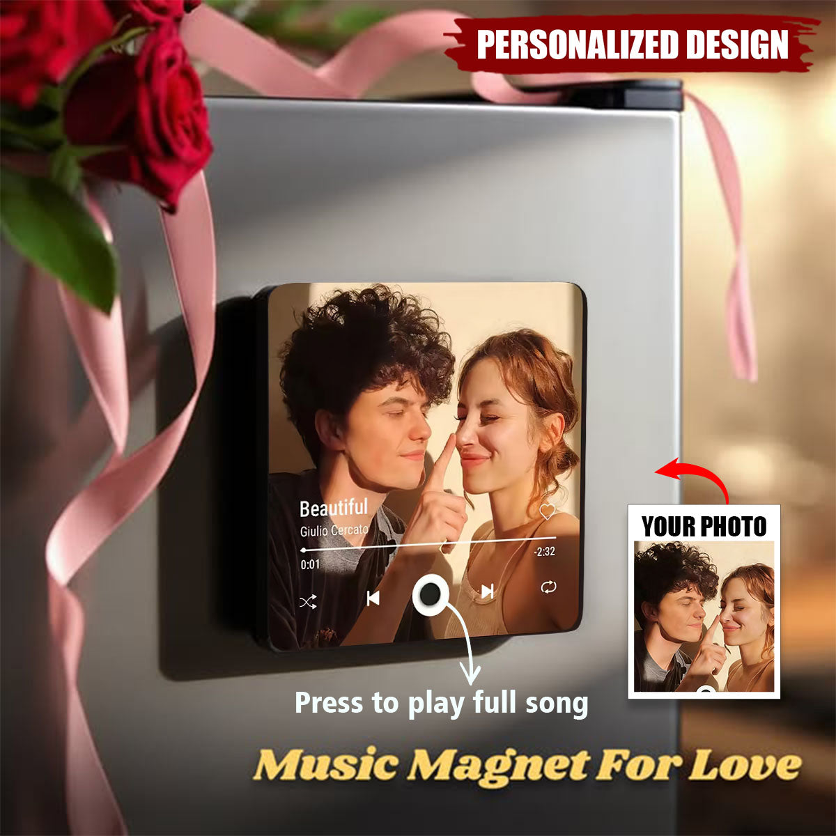 Personalized Music Photo Fridge Magnet