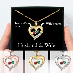 Together Forever - Personalized Couple Birthstone Necklace