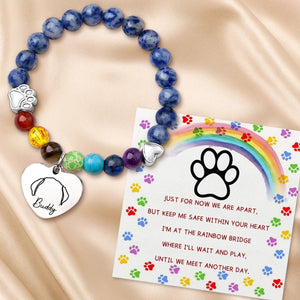 Waiting At The Rainbow Bridge - Custom Pet Memorial Bracelet