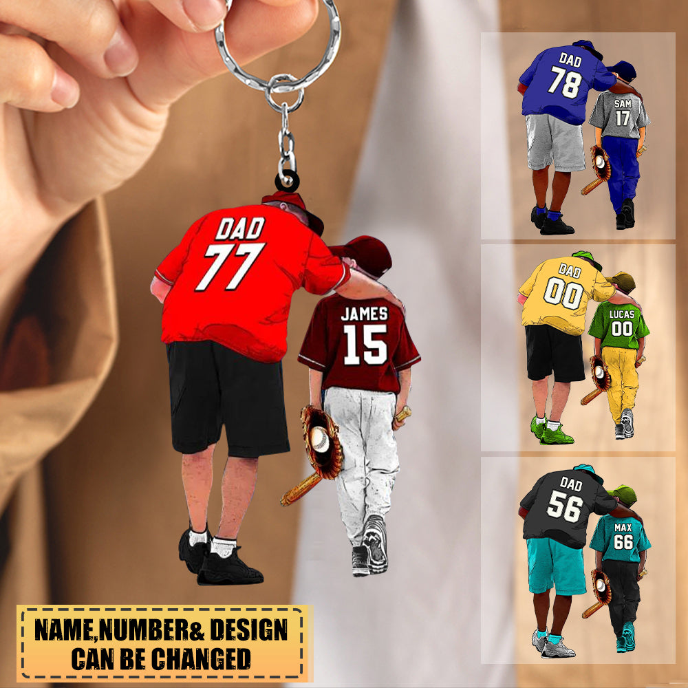 Personalized Baseball Player Gift For Dad, Son, Coach Acrylic Keychain