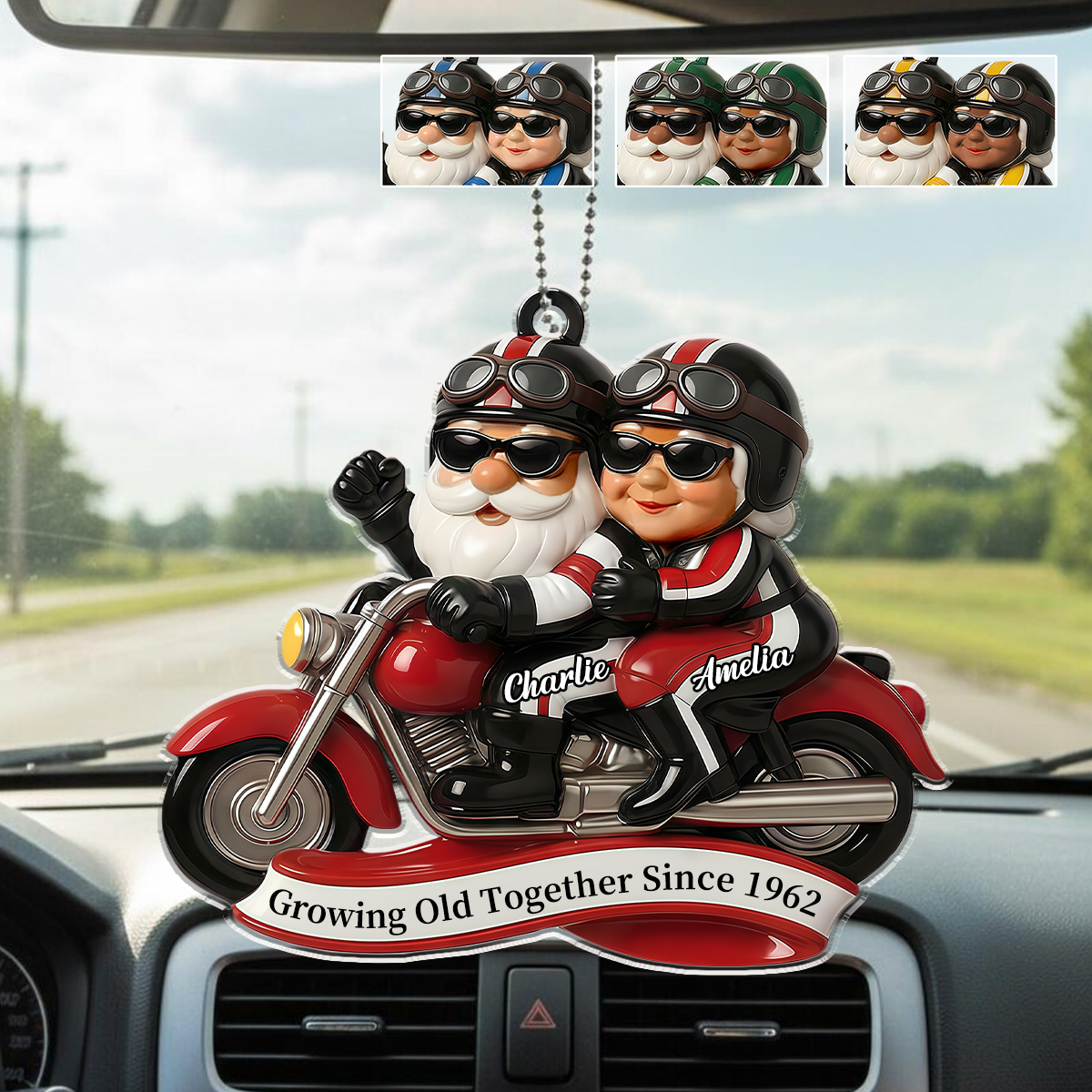 Growing Old Together - Personalized Car Acrylic Hanging Ornament