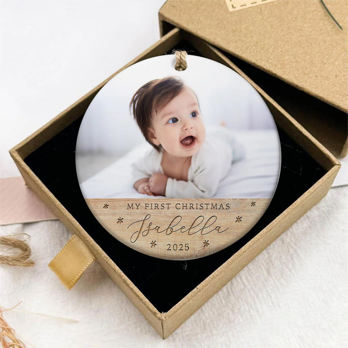 Personalized Baby’s First Christmas Ornament, Baby Holiday Keepsake