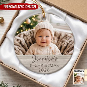 Personalized Baby's First Christmas Photo Ornament