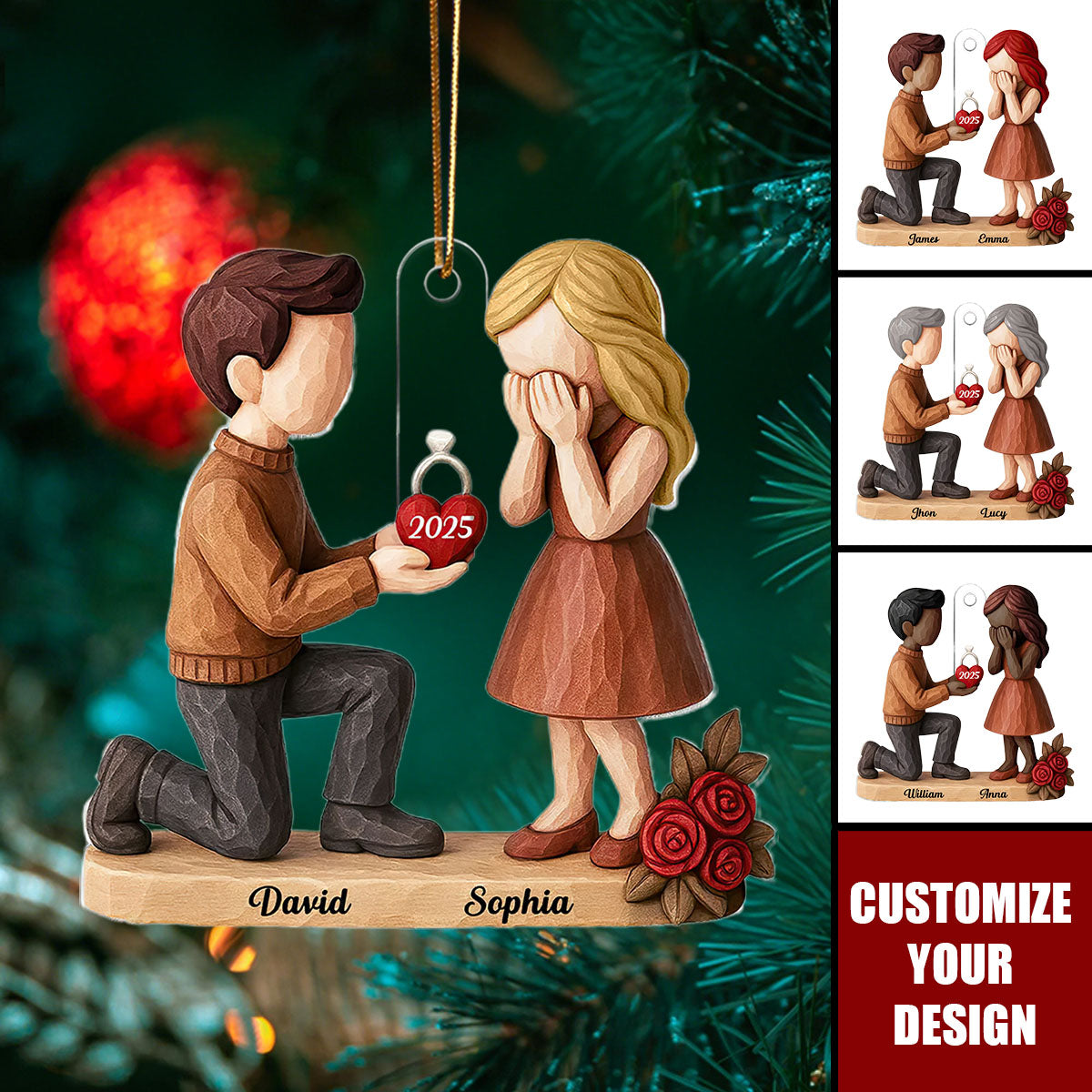 Couple Marriage Proposal - Personalized Acrylic Ornament