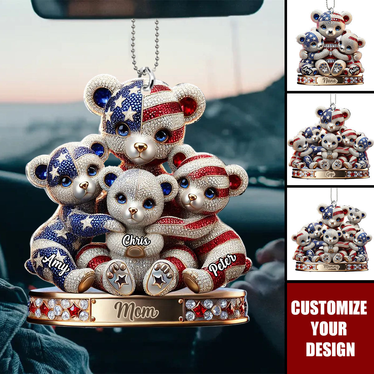 We Love You Gift For Mom, Grandma - Personalized Mother Acrylic Car Ornament