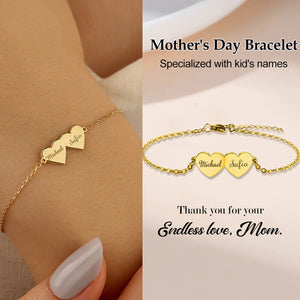 Specialized With Kid's Names-Personalized Mother's Day Heart Bracelet