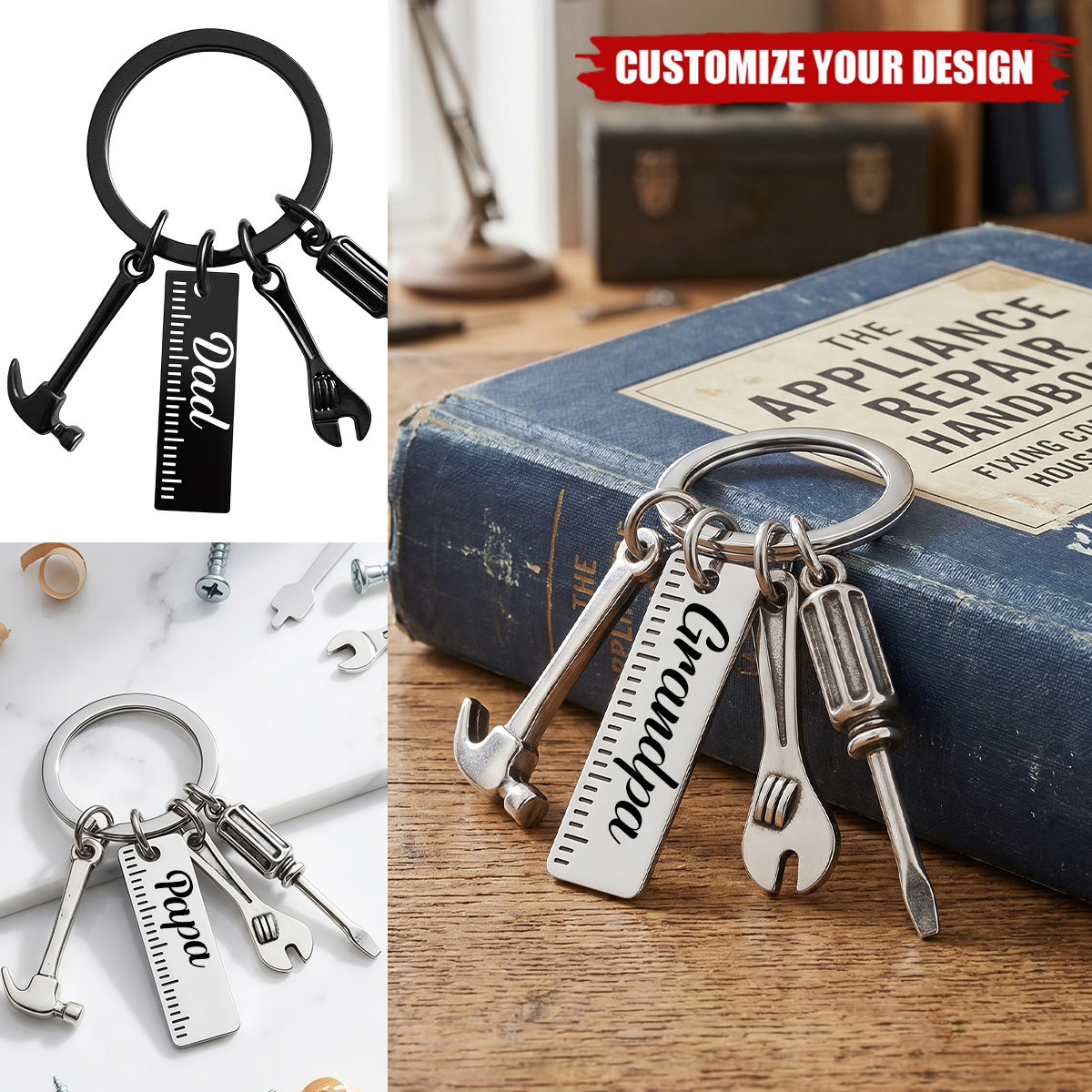 Personalised Dad Handyman Tool Keychain – Father’s Day Gift