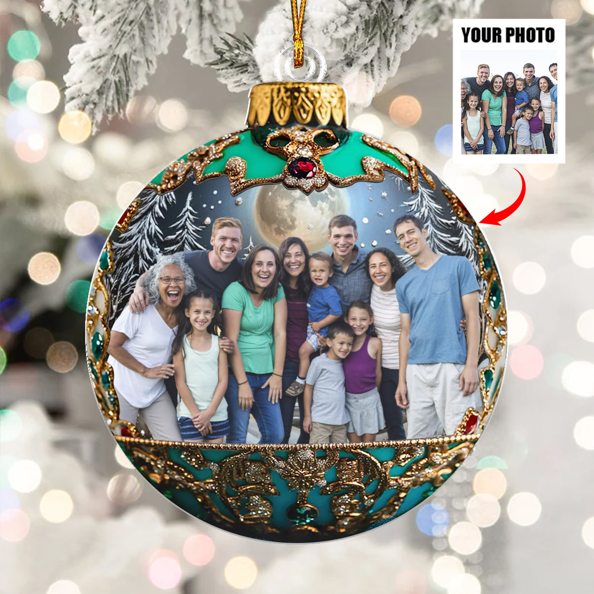 Custom Photo Family Ornament, Makes Christmas Special