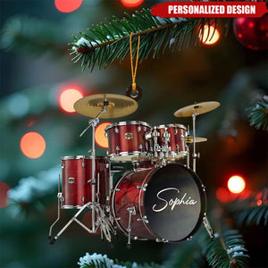 Custom Drum Ornament, Personalized Drum Xmas Ornament, Xmas Gifts For Drummer