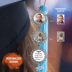 Walking With You - Custom Graduation Tassel With Photo Charm