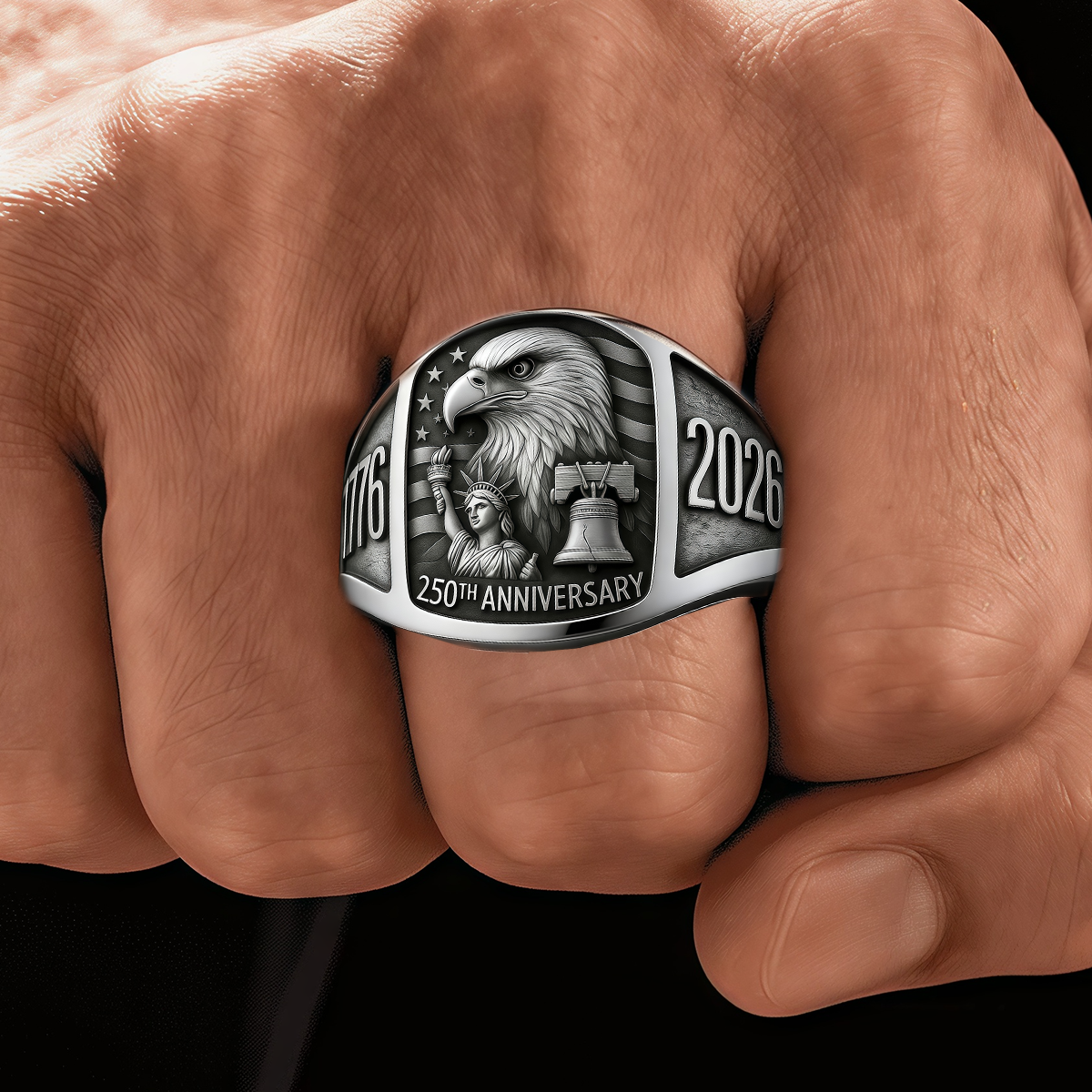 United States 250th Anniversary Patriotic Eagle Ring
