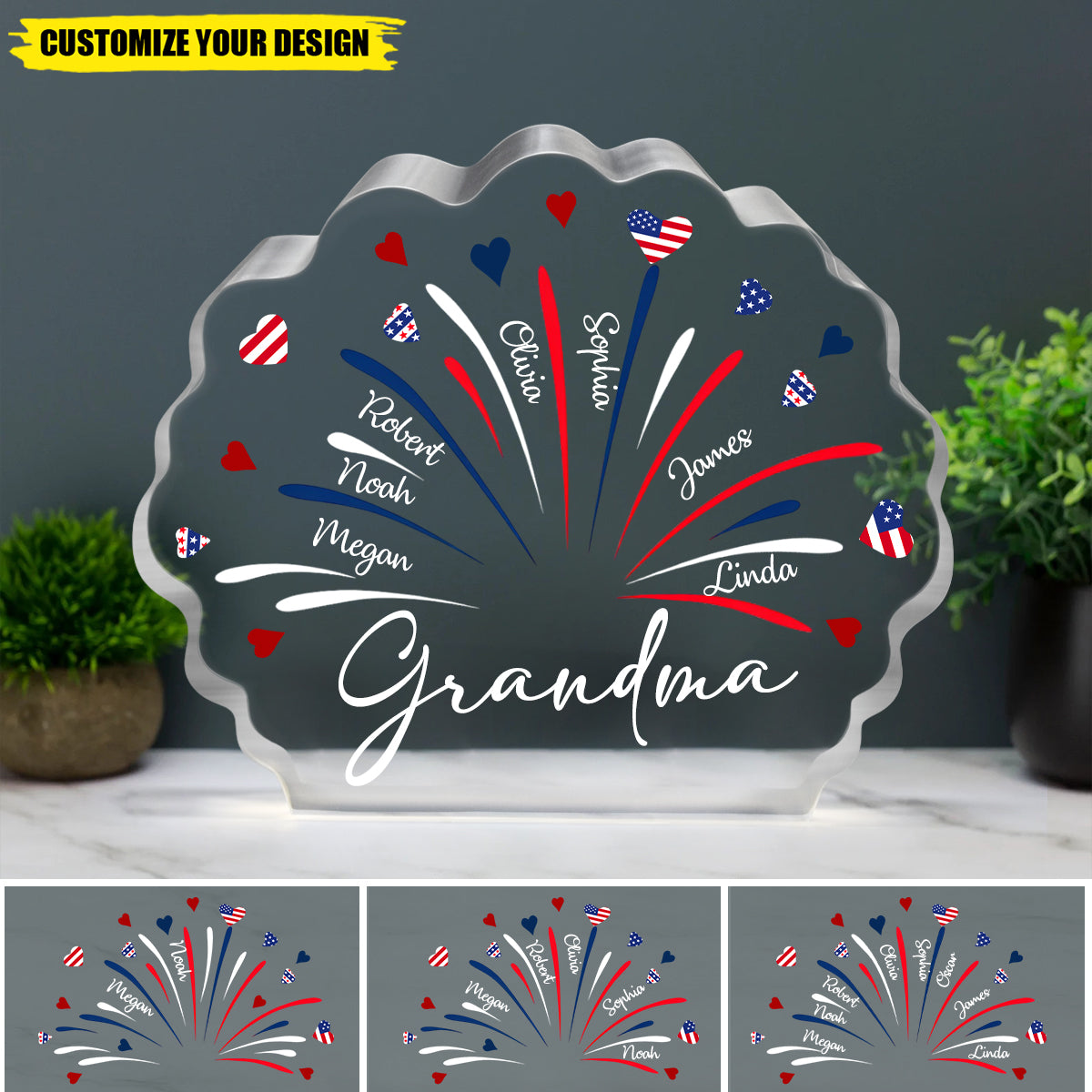 4th of July Independence Day - Personalized Grandma Acrylic Plaque