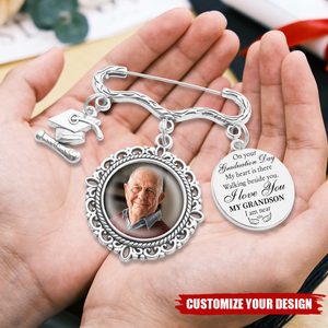 On Your Graduation Day My Heart Is There Charm Pin,Memorial Graduation Gift