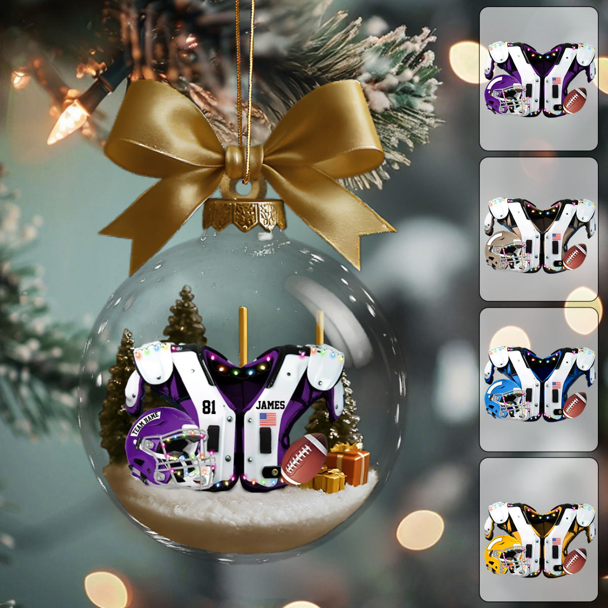 Custom Football Shoulder Pads And Helmet Acrylic Ornament