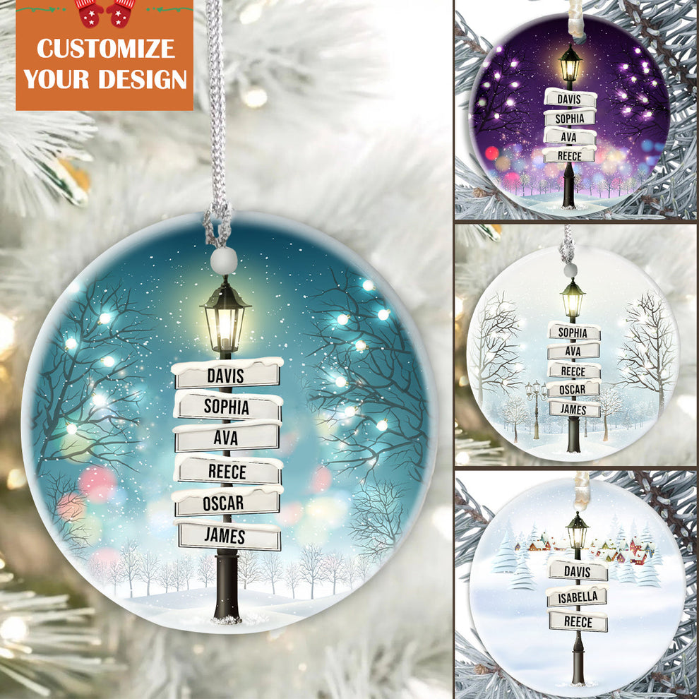 Personalized Family Color Christmas Tree Sign Post Ornament qianwill