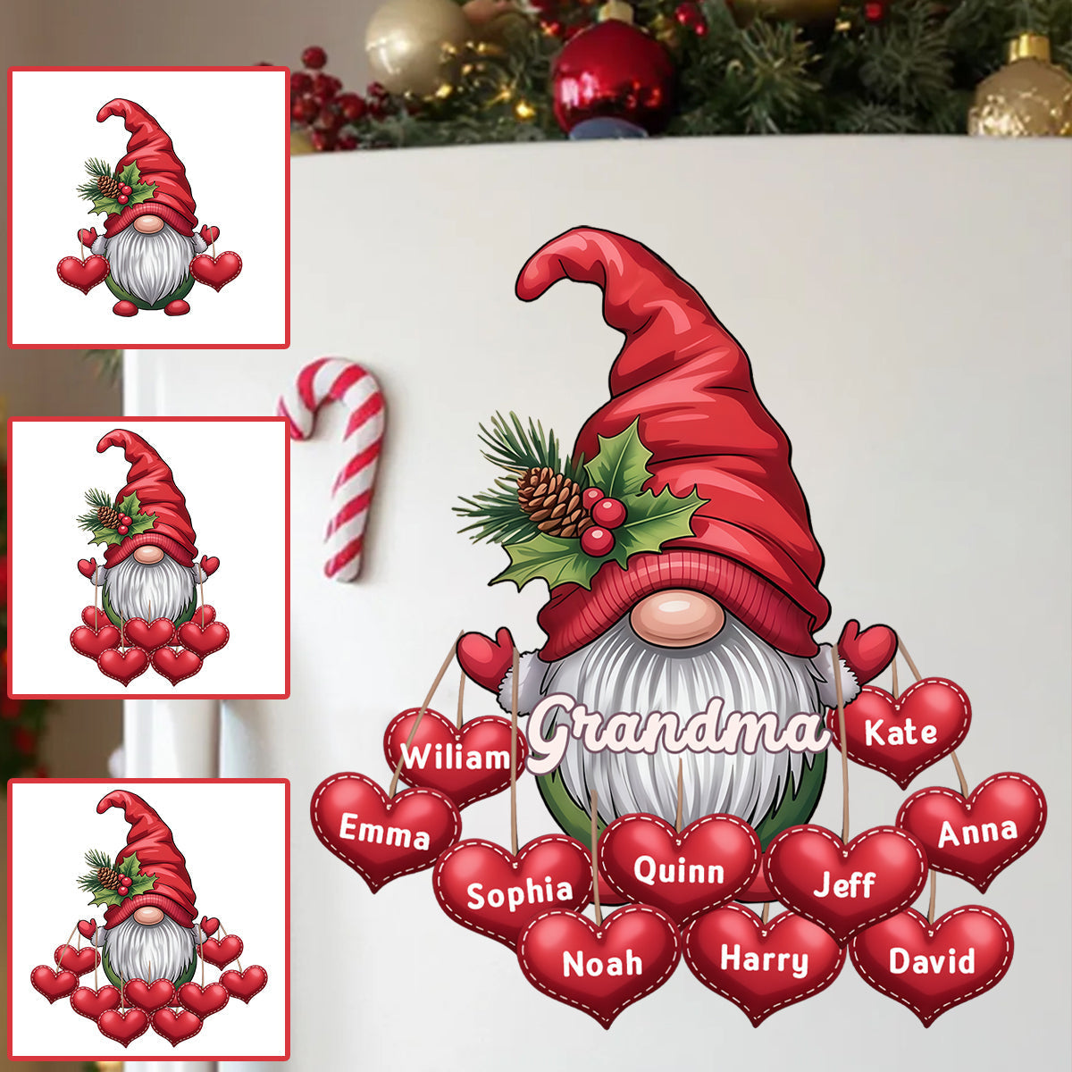 Custom Christmas Family Decal,Holiday Gift For Grandma