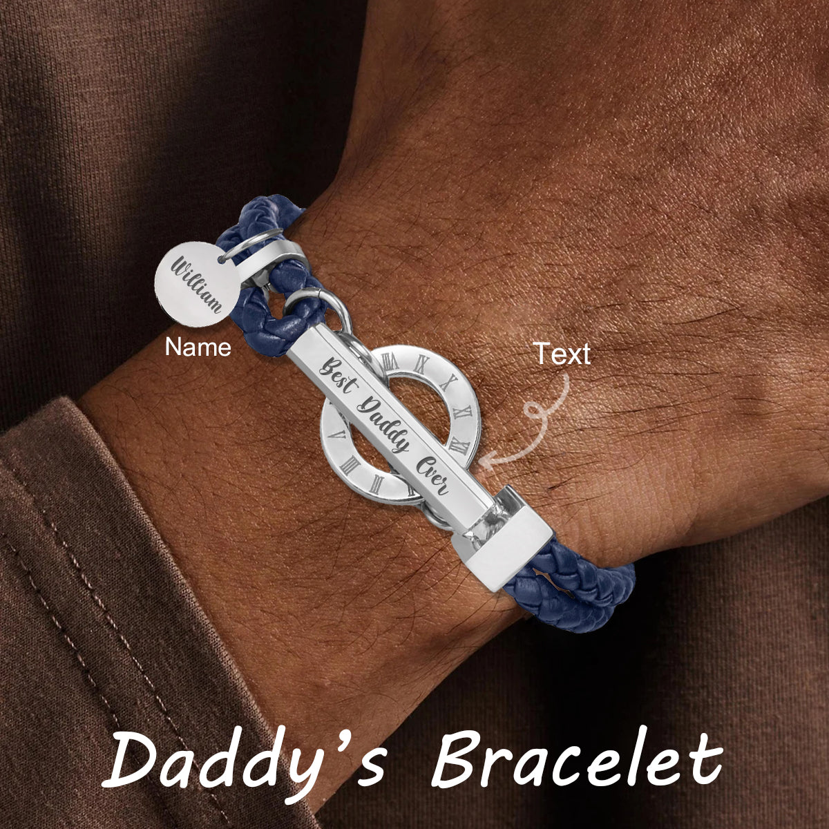 Best Dad Ever - Personalized Double Woven Leather Bracelet