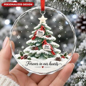 Personalized Memorial Crystal Cardinal Christmas Ornament