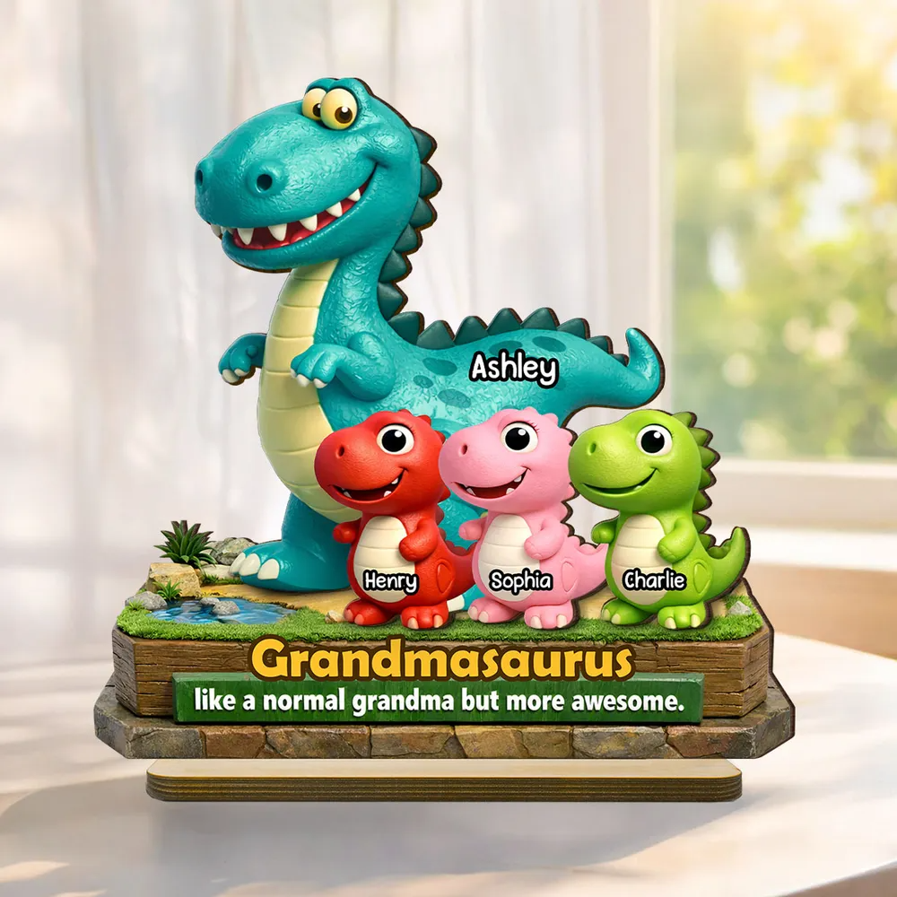 Grandmasaurus More Awesome - Personalized 2-Layered Wooden Plaque
