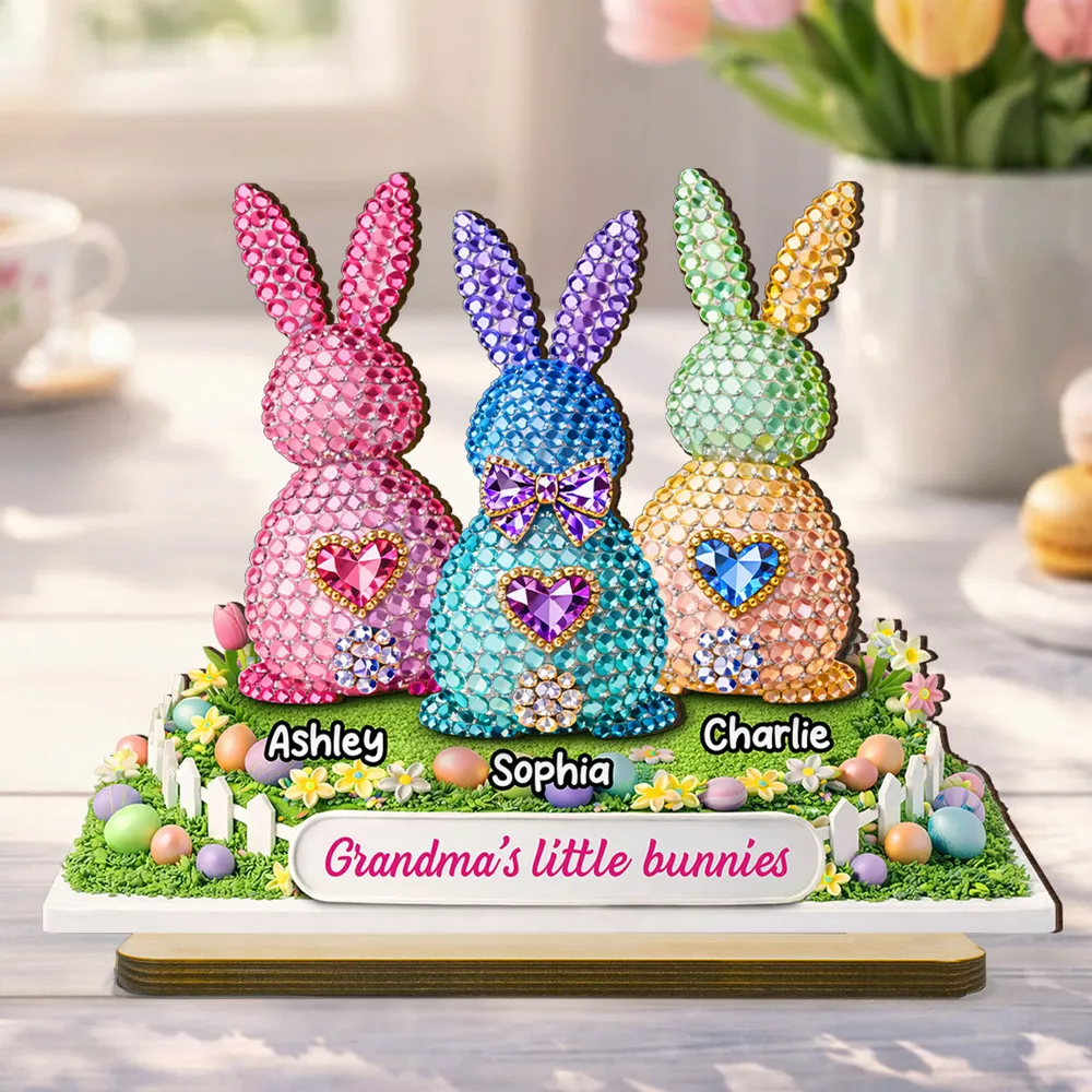 Grandma's Little Bunnies Easter - Personalized 2-Layered Wooden Plaque
