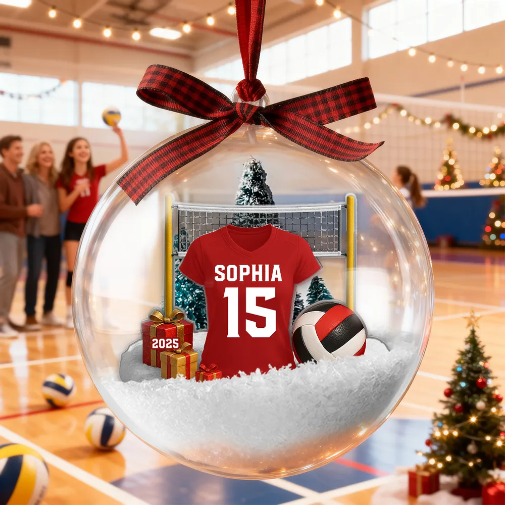 Volleyball Player Uniform - Personalized Snow Globe Ornament