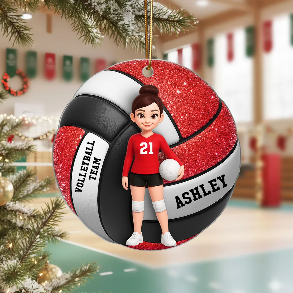 Volleyball Girl 3D Effect - Personalized Acrylic Ornament