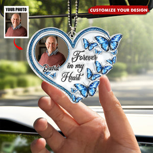 Forever In My Heart - Personalized Memorial Custom Shaped Car Ornament