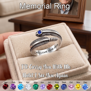 Always In My Heart, Personalized Feather Birthstone Ring