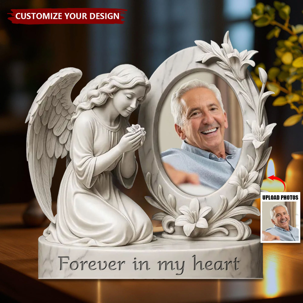 Custom Photo Your Love Is My Forever Light - Memorial Personalized Plaque