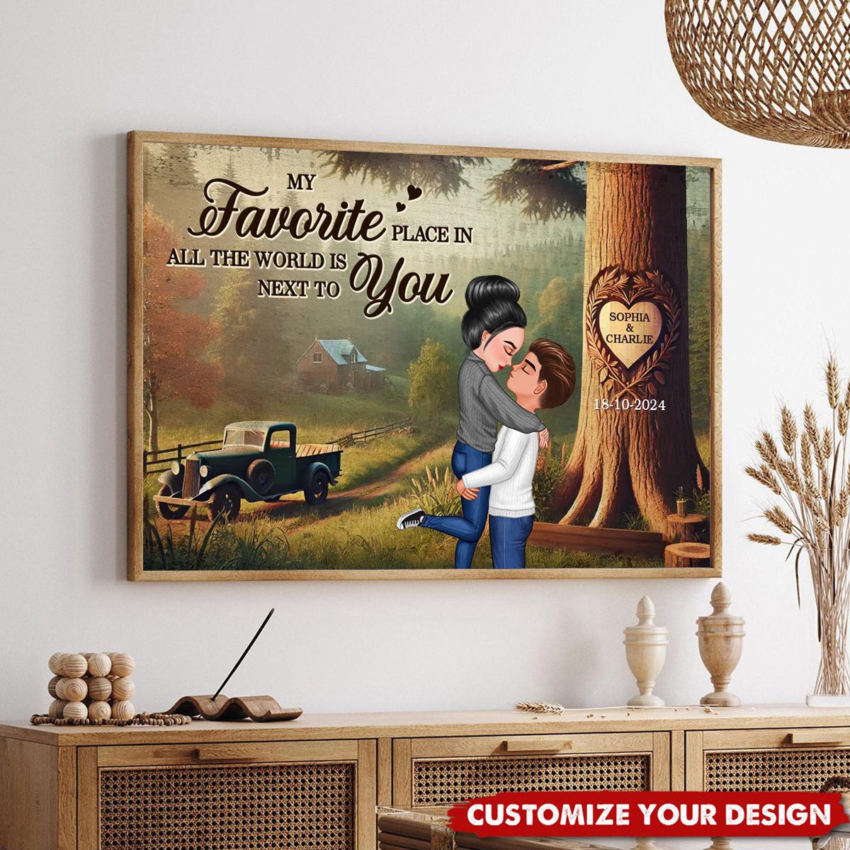 God Knew My Heart Needed You-Personalized Vintage Poster-A Gift For Couple