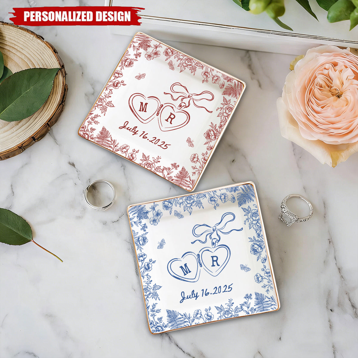 Personalized Locked Jewelry Dish, Wedding Gift For Couples