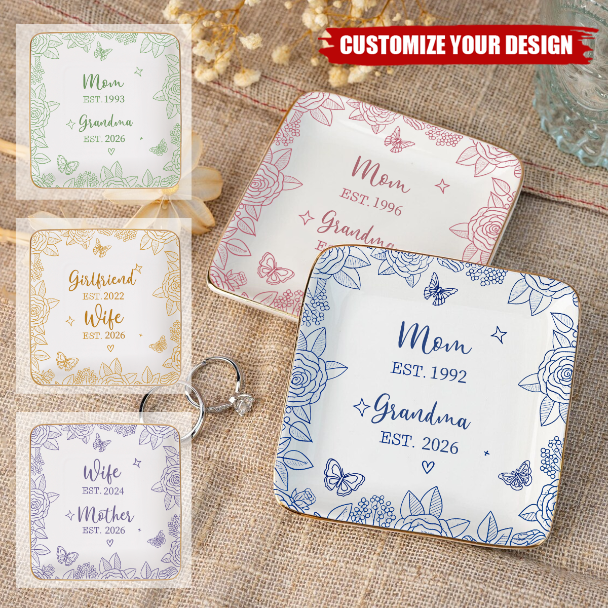 Personalized New Grandma Ring Dish, First Time Grandmother Gift