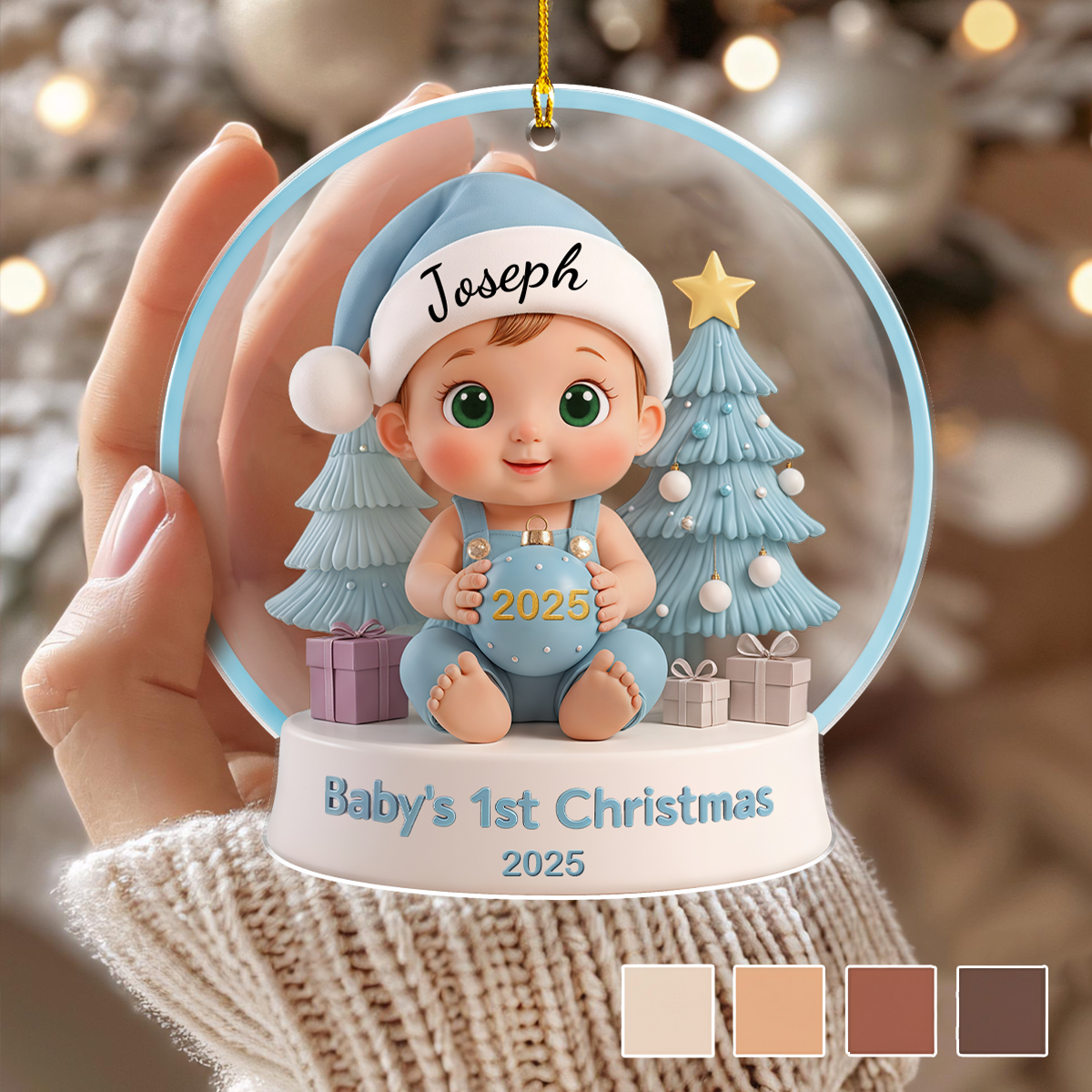 Personalized Baby's First Christmas Ornament, Custom Name Newborn Keepsake