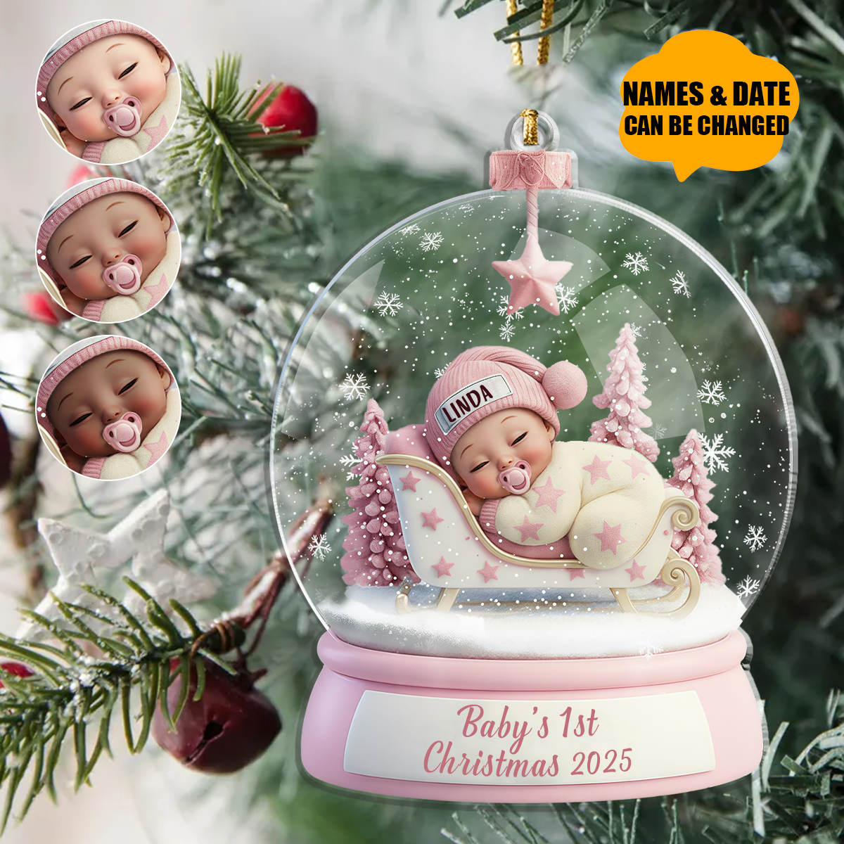 Baby's First Christmas Ornament, Personalized Newborn Christmas Ornament