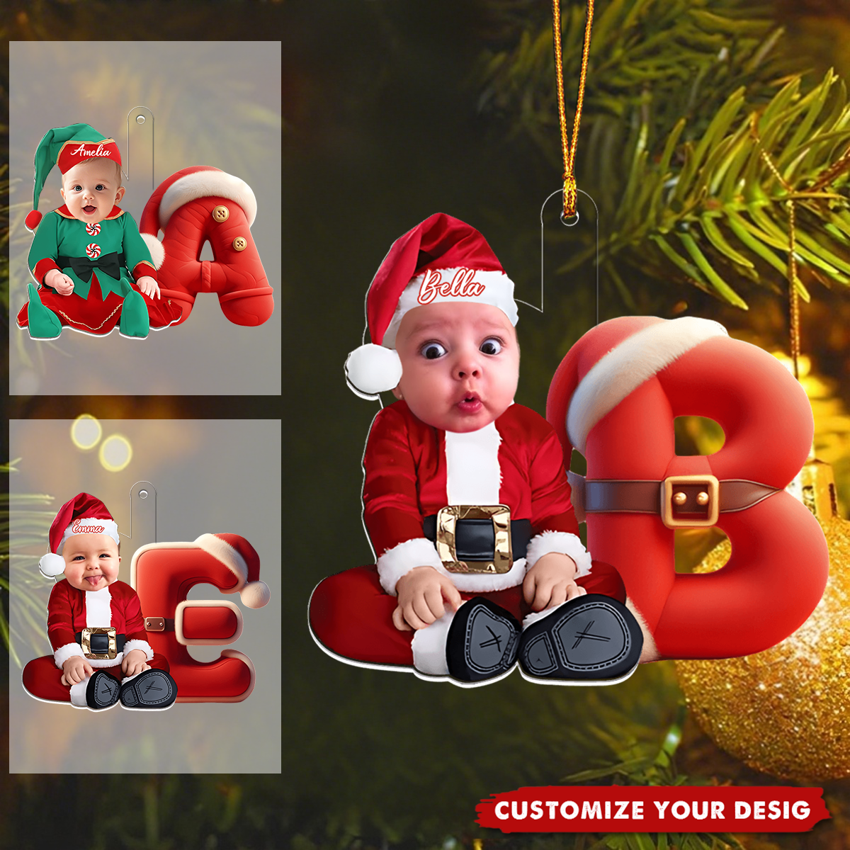 Merry Xmas - Personalized Kid Transparent Ornament