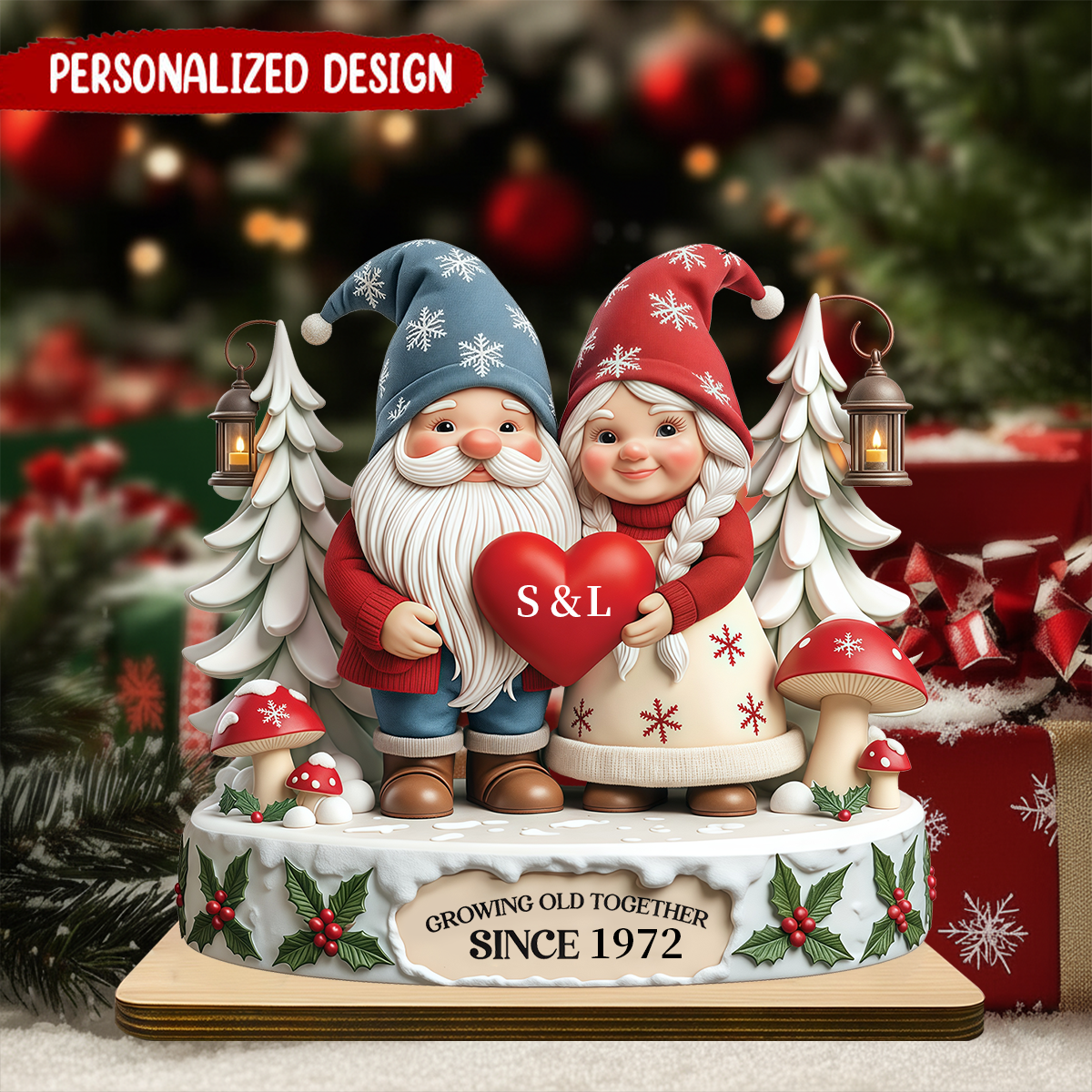 Custom Growing Old Together Since Couples Wooden Plaque