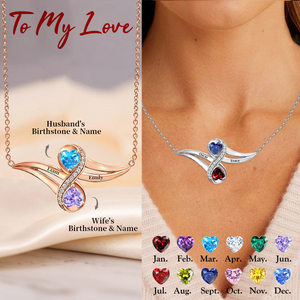 Together Forever - Personalized Love Heart Birthstone Necklace