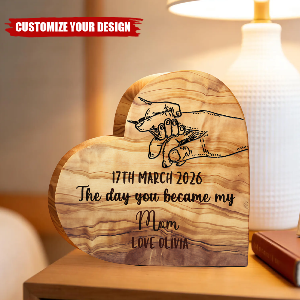 The Day You Became My Mummy  - Personalized Engraved Wood Plaque