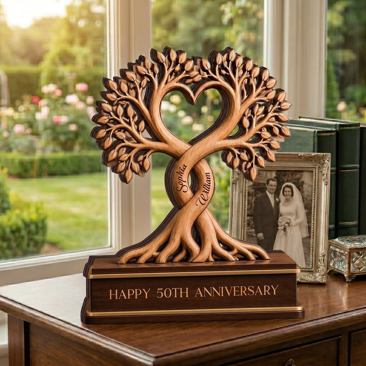 Personalized Couple Wedding Anniversary Wooden Block