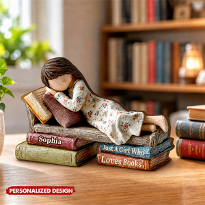 Just A Girl Who Loves Books - Personalized Wood Plaque