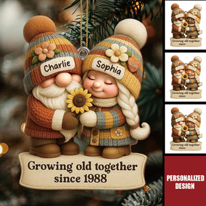 Personalized Growing Old Together Christmas Couple Ornament