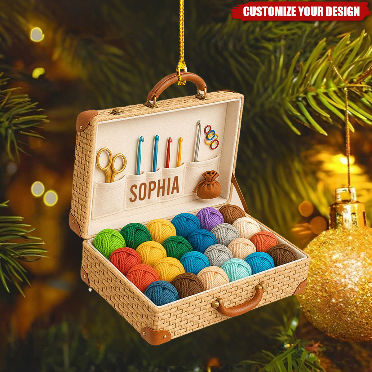 Personalized Crochet Ornament, Custom Christmas Tree Ornament