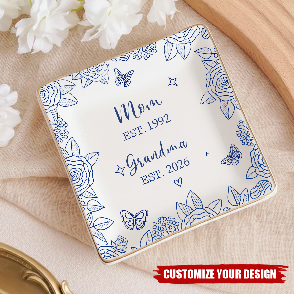 Personalized New Grandma Ring Dish, First Time Grandmother Gift