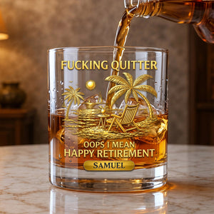 I Mean Happy Retirement - Personalized Whiskey Glass